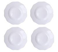 Tiiiopkvvv Plato llano de 21,5 cm, platos de cerámica para pasta, juego de 6 platos de servir para ensalada, pasta, fideos, filetes y aperitivos (blanco) (tamaño: M) ()