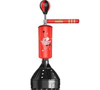 Tiiiopkvvv Sacos de boxeo 3 en 1 con barra, juego de boxeo de pie con base estable, bolsas de velocidad para niños y adultos, entrenamiento de artes marciales (rojo 21 a 30 días)