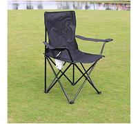 Tiiiopkvvv Silla de camping plegable portátil con brazo duro con soporte para tazas, bolsa de almacenamiento para festivales de pesca al aire libre (negro)