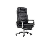 Tiiiopkvvv Silla de oficina, sillas ejecutivas, ergonómicas, para juegos de computadora, sillas de escritorio, silla de respaldo, silla reclinable, silla de cuero vacuno negro (color: negro)