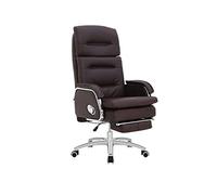 Tiiiopkvvv Sillas de escritorio de oficina en casa, sillas ejecutivas gerenciales, silla de jefe con reposapiés, sillas ergonómicas para juegos de computadora, silla de cuero vacuno ajustable en