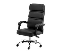 Tiiiopkvvv Sillas de oficina, sillas ejecutivas, reclinables, giratorias, para juegos, respaldo alto, altura ajustable, 45,7-55,88 cm, color negro