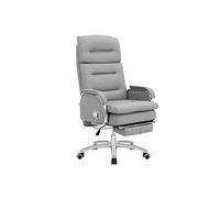 Tiiiopkvvv Sillas ejecutivas de gestión para oficina en casa, silla de jefe con reposapiés, sillas ergonómicas para juegos de computadora, silla de cuero vacuno ajustable en altura