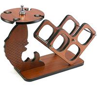 Tiiiopkvvv Soporte para copas de vino de madera maciza, soporte creativo de exhibición de vino europeo, decoración y estante de almacenamiento fácil de instalar