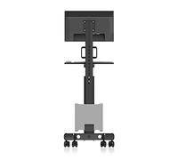 Tiiiopkvvv Soporte para monitor individual, carrito móvil de 17 a 32 pulgadas, soporte de pie para monitor LCD, soporte de montaje para monitor de altura ajustable con teclado y soporte de host