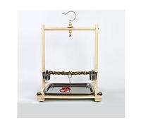 Tiiiopkvvv Soporte para pájaros tipo gancho, monje, sol, estornino, entrenamiento, soporte para pájaros, soporte de madera para loros, chasis de acero inoxidable y taza de comida, perchas para pájaros