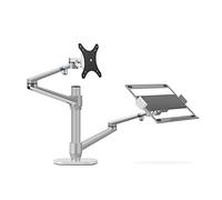 Tiiiopkvvv Soportes de brazos para monitor ajustables de doble brazo soportes de escritorio para monitor LCD y portátil, soporte de brazo de escritorio individual para pantallas de 17 a 32 pulgadas