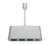 Tiiiopkvvv USB 3.0, 5 Gbps de transferencia de alta velocidad tipo C ~ USB 3.1 / PD + 3 concentradores USB 3.0 concentradores USB tipo C (color: dorado) (plata)