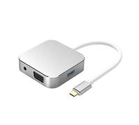 Tiiiopkvvv USB tipo C a HDMI y conexión de audio VGA compatible USB 3.0 para MacBook tipo C USB 3.0 HUB