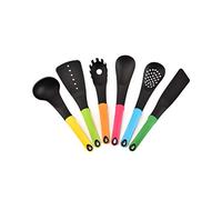 Tiiiopkvvv Utensilios de cocina de nailon antiadherentes, juego de 6 utensilios de cocina con pala y cuchara