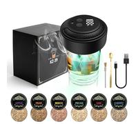 Tiiyee Affumicatore Whisky, Kit Per Affumicare Cocktail E Distillati Set Da Smoker Bevande Fumatori Whisky Fumo Multifunzionale Ricaricabile Con 6 Truciole Legno Senza Butano Accessori Bourbon Caffè