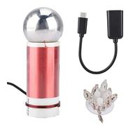 Tiiyee Bobina Tesla, 5V 1W Super Mini Bobina de autoexcitación para experimentos de transmisión inalámbrica Prueba Kit de reemplazo de práctica electrónica de Bricolaje para Juguetes educativos