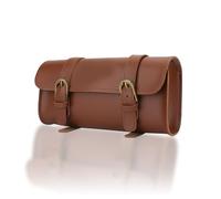 Tiiyee Bolsa Herramientas Bicicleta, Delantera para Bicicletas Manillar Bicicleta Alforja Cuero Ciclismo Bolso La Silla Montar del Estilo Vintage Retro Artificial Guardar Marco Delantero Accesorios