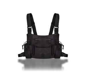 Tiiyee Bolsas de Arnés Bolsillo Radio, Bolsillos Pecho para Walkie Talkie Mochila Paquetes Cofres Aparatos Personales Ajustable Herramientas Herramienta Paquete(Big Black Pocket)