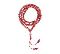 Tiiyee Cuentas De Rosario Musulmán Herramienta De Oración De Adoración Islámica, 99 Granos Resina Dorada Artículo Religioso Escritura 49 Cm Longitud Pulsera Herramientas Rituales Regalos(Rojo)
