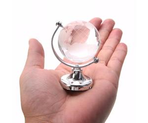 Tiiyee Globo Terráqueo Redondo, Cristal Bola Esfera VisualizacióN EspañOl Globos Terraqueos Decoracion Redondo Mapa del Mundo DecoracióN Oficina en Casa Regalo Plateado Decoración Artesanía Arte