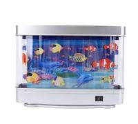 Tiiyee Mini Acuario de Peces Falsos, Decorativo Trapical Artificial USB USB Aquarium de Acuario Dinámico Descripción de la Oficina Virtual Océano Relajante Noche de Diversión para