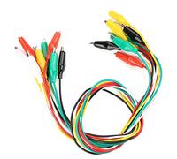 Tiiyee Pinzas de Cocodrilo, 10pcs 50cm Pinzas de cocodrilo de doble extremo Cable de prueba Línea de Conexión Estampado de Cables Puente para Circuito Prueba Eléctrica Línea Cable Salida Accesorios