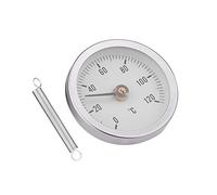 Tiiyee Termómetro bimetálico, Termómetro de Superficie de tubería de Resorte de Temperatura bimetálica a Prueba de Polvo a Prueba de Agua de Aluminio para Aceite de Superficie de tuberías