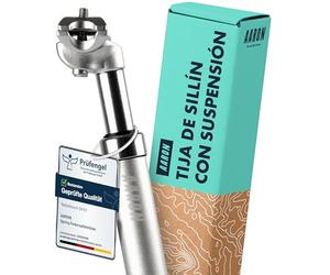 Tija de sillín Aaron Spring con suspensión de 31,6 mm de diámetro, Aluminio con Muelle de 350 mm de Longitud, para Bicicleta eléctrica, MTB, Trekking Citybike etc. Plata