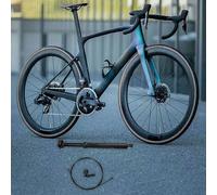 Tija de sillín cuentagotas de aleación de aluminio con enrutamiento de cable interno, poste telescópico de 31,6 mm para bicicleta MTB, longitud de 425 mm, negro (juego completo)