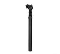 Tija de sillín de aleación de aluminio 6061 con doble bloqueo de clavos, tija de sillín flotante ajustable que absorbe los golpes para carretera para comodidad de bicicleta, 350 mm de longitud, negro