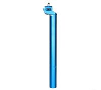 Tija de sillín de bicicleta de aleación de aluminio con bloqueo de tornillo ajustable y ángulo, adecuada para múltiples abrazaderas de tubo de asiento (azul 28,6 x 350 mm)