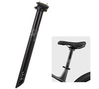 Tija de sillín de bicicleta de aleación de aluminio ligera 31 6 diámetro 380 mm de longitud con abrazadera de doble perno y riel para una fijación fiable del sillín y estabilidad de conducción (negro)