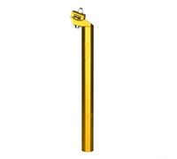 Tija de sillín de bicicleta de aleación de aluminio para bicicletas de montaña y carretera con bloqueo de tornillo ajustable y acabado anti negro (oro 31,6 x 350 mm)