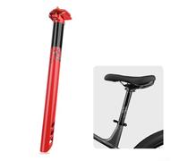Tija de sillín de bicicleta de aluminio ligero de 31,6 mm de diámetro, 380 mm de longitud, ajuste de pernos dobles de 7 mm, riel compatible con bicicletas de carretera MTB, negro (rojo)