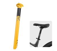 Tija de sillín de bicicleta de aluminio ligero de 31,6 mm de diámetro, 380 mm de longitud, doble ajuste de pernos, riel de 7 mm, compatible con bicicletas de carretera MTB, negro (dorado)