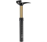 Tija de sillín hidráulica cuentagotas para bicicleta de montaña con ajuste manual de aire de aceite para sistema híbrido Abrazadera de perno doble negro 27,2 mm 400 mm (A)