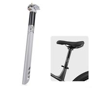 Tija de sillín ligera de aleación de aluminio 31 6 x 380 mm con abrazadera de doble perno y sistema de riel para un montaje estable y ajustable del sillín (gris)