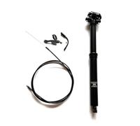 Tija Telescópica para Sillín 30,9/31,6 mm, Viaje: 100mm/125mm/150mm Tubo de Sillín Hidráulico Control de Cable para Carretera, Bicicleta BMXBlack,30.9 * 395mm
