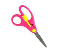 Tijera Aprendizaje SPRING (14 cm) Con Muelle, ambidiestra, 60% menos esfuerzo, puntas redondeadas de seguridad, Acero Inoxidable, por SDI by Office box. (Fucsia)