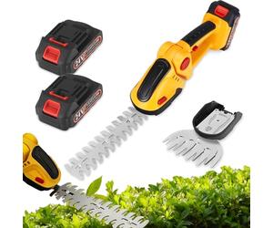 Tijera Cortacésped y Arreglasetos 2 en 1, Corta Setos Jardin Electrico Bateria Cortacetos Electrico 24V con 2 Cuchillas, Tijeras Arreglaseto Ancho de Corte 60 mm, 132mm, Herramienta para Jardín