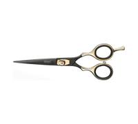 TIJERA CORTE 5,5 FILO NAVAJ.NEGRA MANGO DORADO