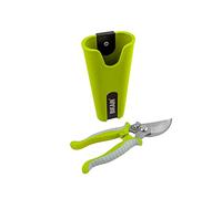 TIJERA CURVA CROMADA + FUNDA PISTACHO