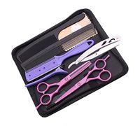 Tijera De Pelo Profesional Tijeras De Peluquería Adelgazamiento Del Cabello Tijeras Del Corte Del Conjunto Con El Peine, Pinzas Para El Salón Y Del Hogar