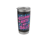 Tijera Me Duele Las Bolas Divertido Humor Adulto Vaso térmico de acero inoxidable de doble pared