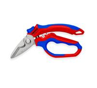 KNIPEX Tijeras de electricista acodadas pulido espejo con fundas multicomponentes, reforzadas con fibras de vidrio 180 mm, 95 05 20 SB