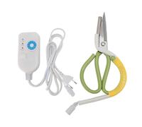 Tijeras Calefactoras Eléctricas de Temperatura Ajustable, Tijeras Calefactoras con Cuchillas de Acero con Luz de Pantalla, Agarre Cómodo, Cizalla Caliente (Enchufe europeo 220V)