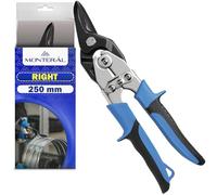 Tijeras Corta Chapa Derechas para Corte de Metal hasta 1,5 mm - Tijeras Chapista Longitud 250 mm Fabricadas de Acero Cromo Molibdeno - Garantía de 10 Años - MONTERAL