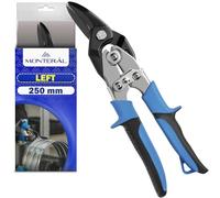Tijeras Corta Chapa Izquierdas para Corte de Metal hasta 1,5 mm - Tijeras Chapista Longitud 250 mm Fabricadas de Acero Cromo Molibdeno - Garantía de 10 Años - MONTERAL