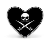 Tijeras cruzadas con bigote, broche de calavera, insignia de corazón, botón, corbata, solapa, mochila, decoración para mujeres y hombres