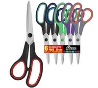 Tijeras de acero inoxidable, 6 piezas, tijeras domésticas de 20,2 cm, tijeras de cocina, tijeras para el polvo, hoja extra afilada, acero inoxidable, mango de plástico resistente, cuchillas estables y