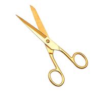 Tijeras de acero inoxidable para cortar cuero y tela, color dorado, ideales para trabajos de costura.