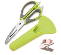 Tijeras de Acero Inoxidable, Tijeras Multifuncionales, Tijeras de Cocina, Tijeras para aves de Corral Con Mango Suave Antideslizante y Tapa, Se utiliza para Cocinar Regalos para Acampar en Barbacoa