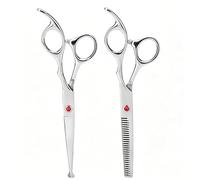 Tijeras de adelgazamiento profesional para cortar el cabello Juego de tijeras de cabeza redonda Juego de tijeras de peluquer¡§aa para beb¡§|s y ni?os[rojo]