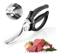 Tijeras de aves de corral afiladas de acero inoxidable para carne, con bloqueo de mango, mango de plástico antideslizante y pluma, adecuadas para cortar huesos de pollo, pescado, verduras y barbacoa
